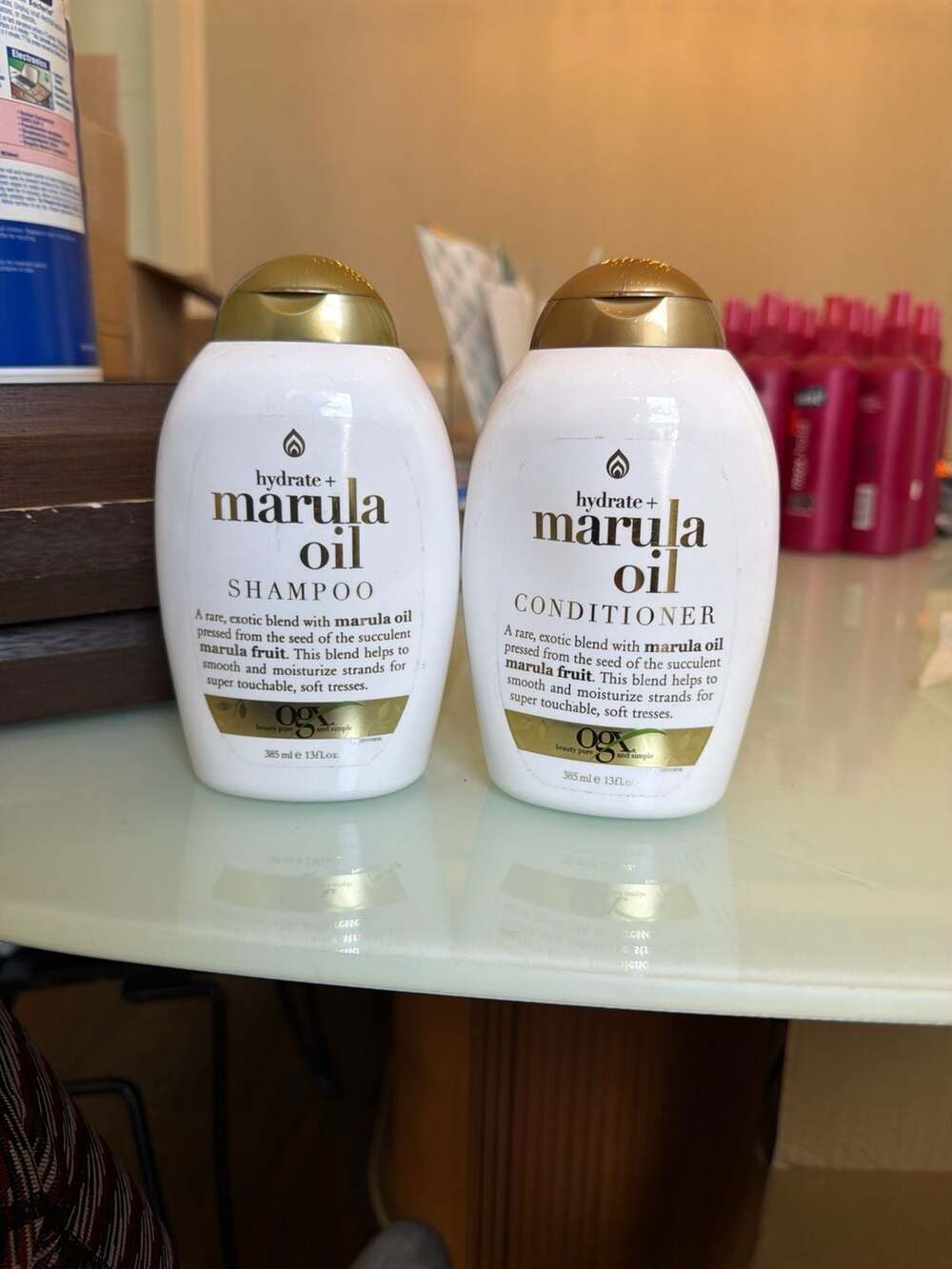 OGX Hydrate + Marula Oil Shampoo and Conditioner Set, 13 oz. Each NEW& Fast